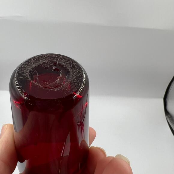 Vintage Anchor Hocking Ruby Red Cordial Single Shot Glass 1980's Thick Glass - Picture 6 of 8